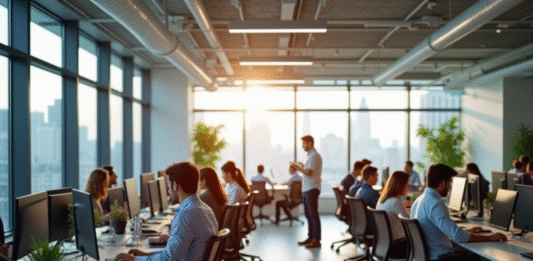 Métier en O : où les trouver et comment s’y former ? Espace de bureau moderne et lumineux avec professionnels