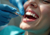 Dents en gros plan lors du nettoyage par un dentiste