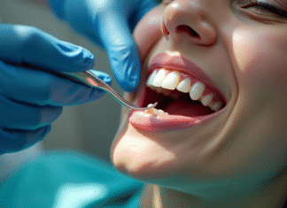 Pourquoi le détartrage dentaire est-il nécessaire : parlons tarifs Dents en gros plan lors du nettoyage par un dentiste