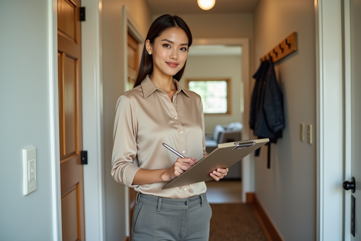 Jeune femme remplissant un checklist d