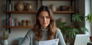 Séparation : astuces pour gérer ses finances après Femme en intérieur triant ses documents financiers