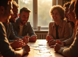 Comment maîtriser les règles du trou du cul pour devenir champion Groupe d'amis jouant aux cartes autour d'une table chaleureuse