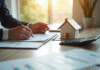 Professionnel examinant documents d'investissement immobilier