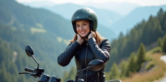 Les meilleures motos neuves de 125 cm³ homologuées pour 2025 Jeune femme en moto sur un panorama de montagne