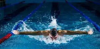 man doing butterfly stroke