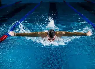 man doing butterfly stroke