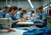 Vêtements : le top des pays producteurs dans le monde Groupe d'ouvriers textiles dans une usine moderne